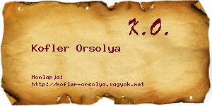 Kofler Orsolya névjegykártya